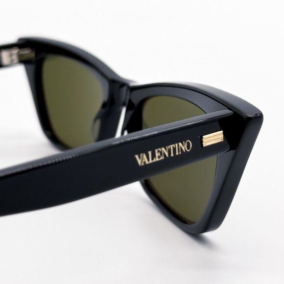 NEW VALENTINO SUNGLASSES VLS-175A BLACK/GREEN CAT EYE WOMEN EYEWEAR - Picture 6 of 10